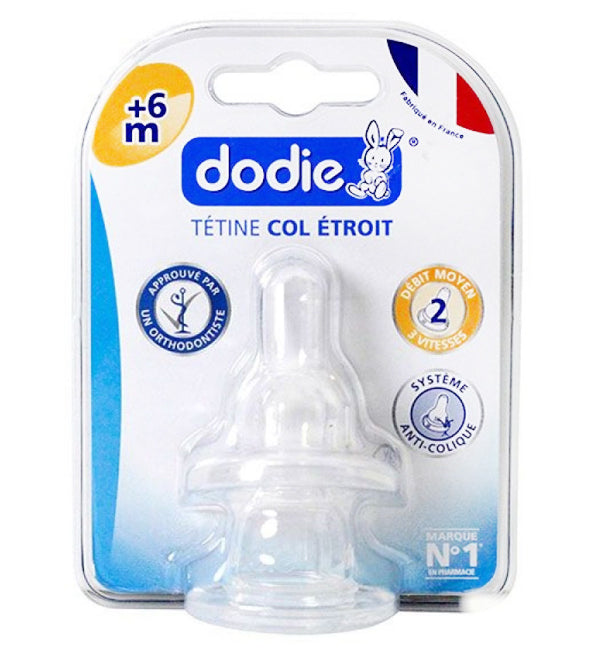 Dodie – Tétines col étroit (6M +) 3 vitesses Débit 2 (X2