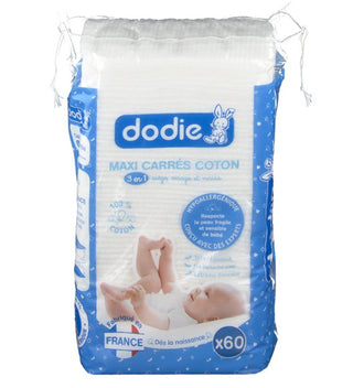 Dodie maxi carres coton 3en1 60pcs