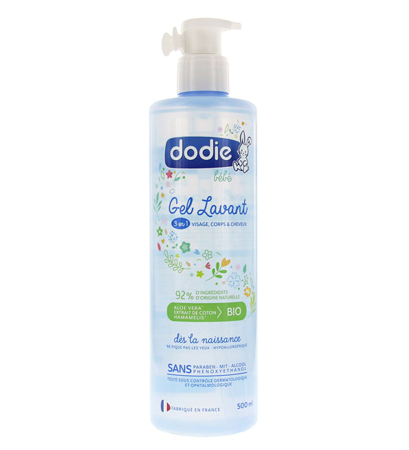 Dodie – Gel lavant 3 en 1 flacon Pompe – 500 ml