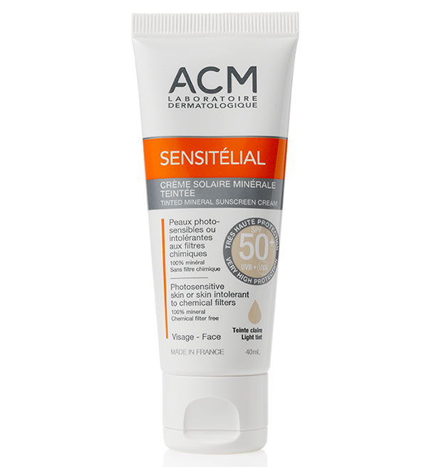 Acm Sensitélial Crème solaire minérale teintée SPF 50+ – 40ml
