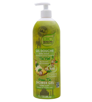 Bio Seasons – Gel douche Extra Doux au thé vert – (Pompe 1L)