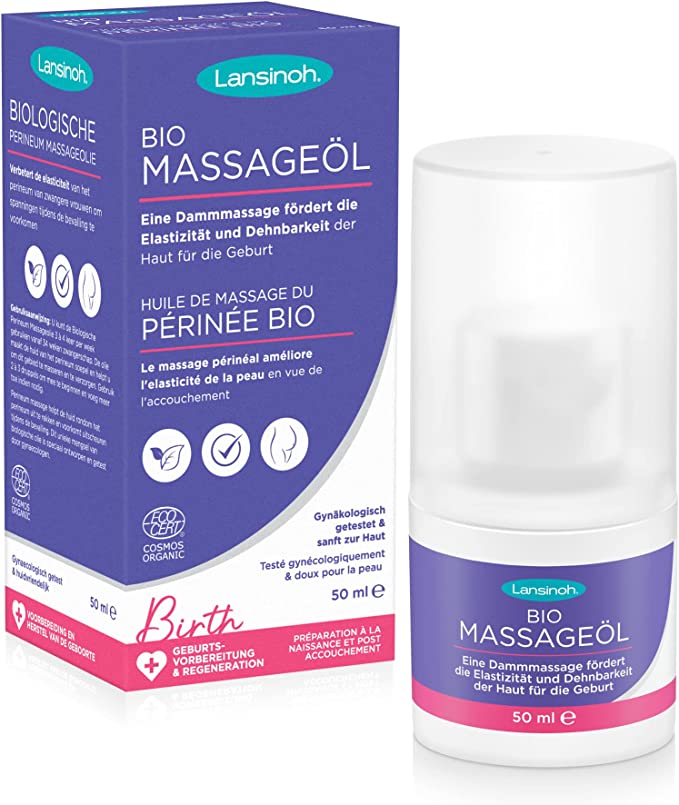 Lansinoh 68130 Huile de Massage du Périnée Bio 50ml - Grossesse Et Préparation à L'accouchement