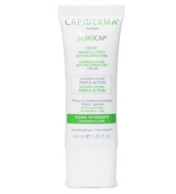Capiderma – Sebiocap Crème anti-inflammation pour peaux à tendance acnéique – 40 ml