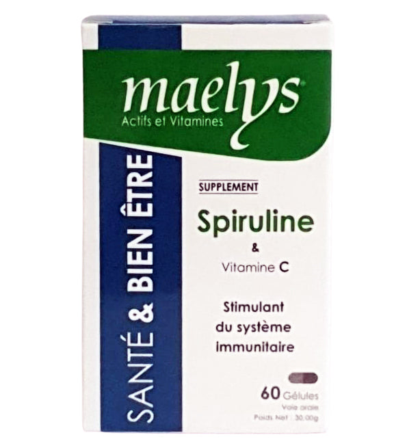 Maelys Spiruline et Vitamine C – 60 Gélules