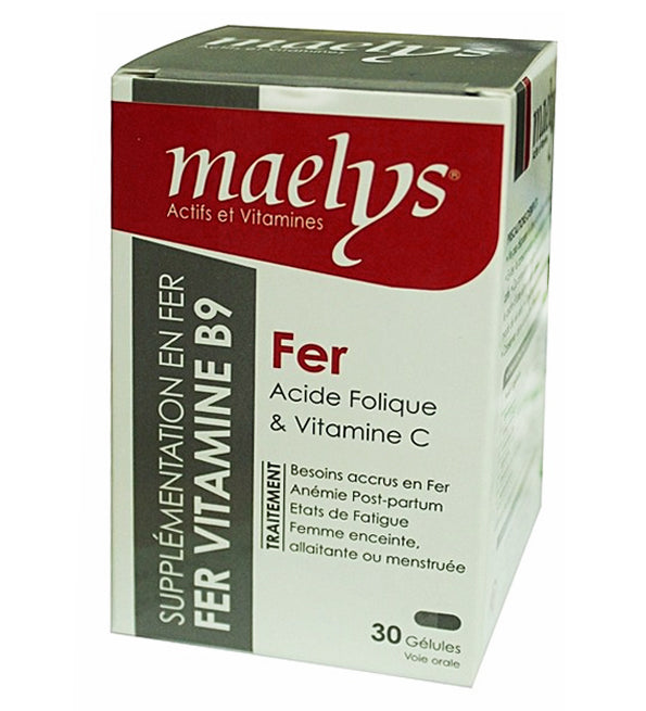 Maelys Fer Acide Folique et Vitamine C – 30 Gélules