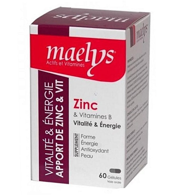 Maelys Zinc et Vitamines B – 60 Gélules