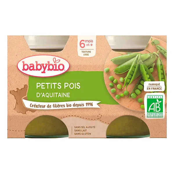 BABYBIO – PETIT POT PETIT POIS 2 X 130 G