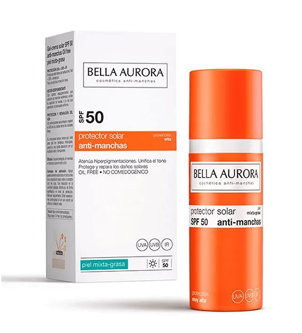 Bella Aurora Ecran Back Solaire Anti-taches Peaux mixtes/grasses SPF 50+ 50 ml + Trousse Offerte