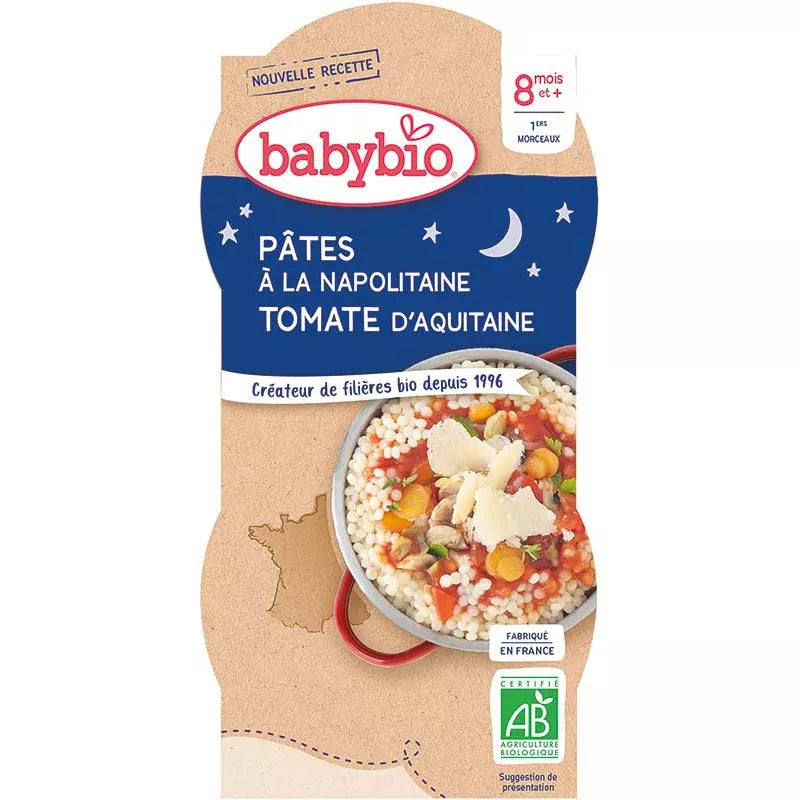 Babybio Bonne nuit pâtes à la napolitaine 2x200g 8m+