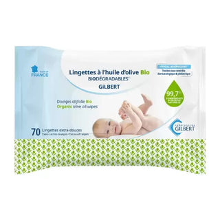 Gilbert Lingettes Bébé à l’huile d'olive – 70 lingettes