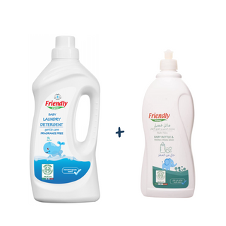 Friendly Pack promotionnel Friendly organic lavage biberon 750ml + Liquide Lessive Bébé 100% Naturel 1L- Friendly