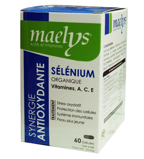 Maelys Sélénium Organique Vitamines A C E – 60 Gélules